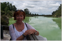 Glynis by a lake in Rotorua