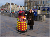 Glynis at Weston-super-Mare Pier with Dalek