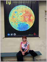 Glynis outside the Ries Crater Museum at Nordlingen