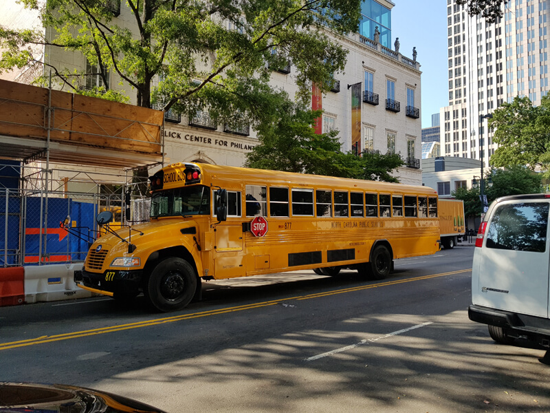 Even the school buses are huge in Charlotte