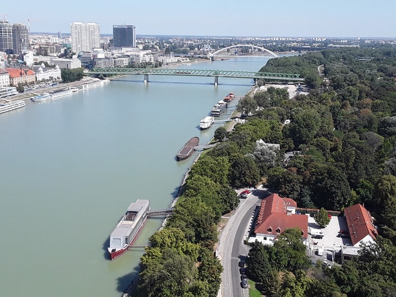 The view from the UFO Tower in Bratislava