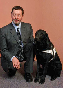 Lord David Blunkett and his labrador