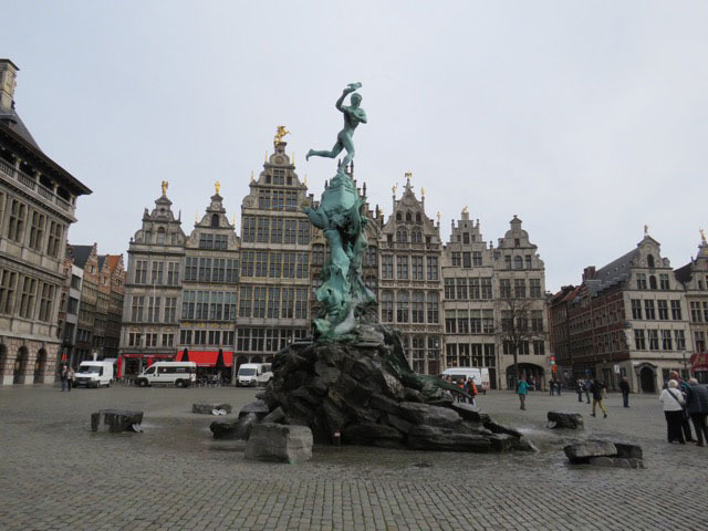Brabo Statue and Guild Houses, Antwerp