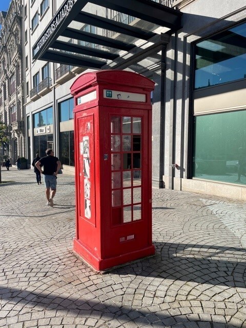 British phone box in Porto