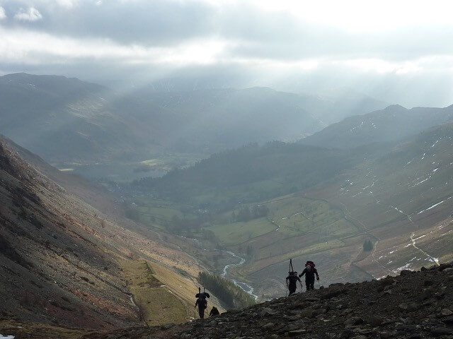Walking to the hut with Ullswater in the distance (courtesy LDSC)