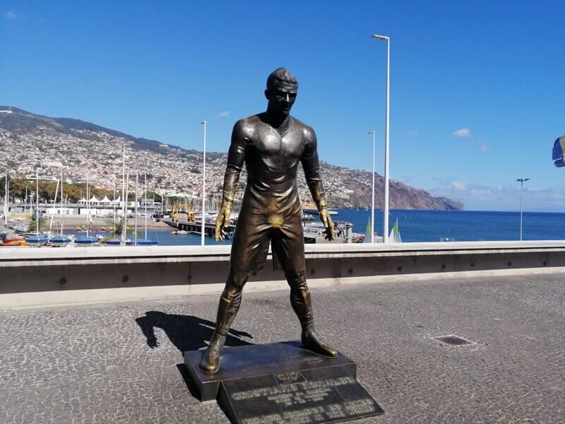 Cristiano Ronaldo statue Funchal harbour