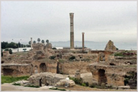 Views of the ruins of the Roman Baths in Carthage