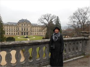 Glynis at the Prince Bishops residence, Wurzburg