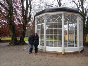 Glynis & Trevor at the gazebo used in the Sound of Music - 'I am sixteen going on seventeen ' song.