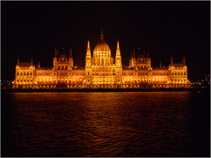 Parliament building at night