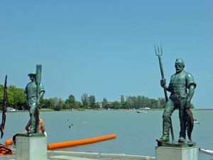 Fisherman and Ferryman on Lake Balaton