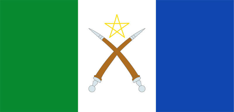 Flag of the Afar Region (1994-2012)- Public Domain via Wikimedia Commons