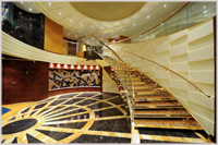 Gold Swarovski crystal staircase to MSC Yacht Club
