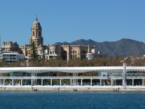 Harbour view and cathedral, Malaga
