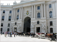 Horse carriages outside Hofburg Palace, Vienna