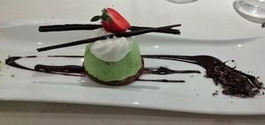 Dessert at Le Per'Gras with Chartreuse ice cream