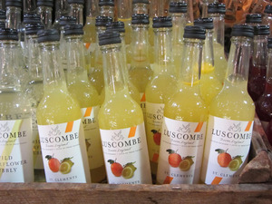 Devon produced Luscombe organic drinks at Darts Farm