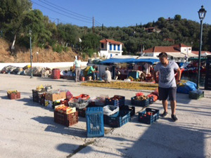 Weekly greengrocery delivery by boat, Trikeri Island