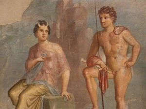 Wall painting from Pompeii in Naples Archeological Museum