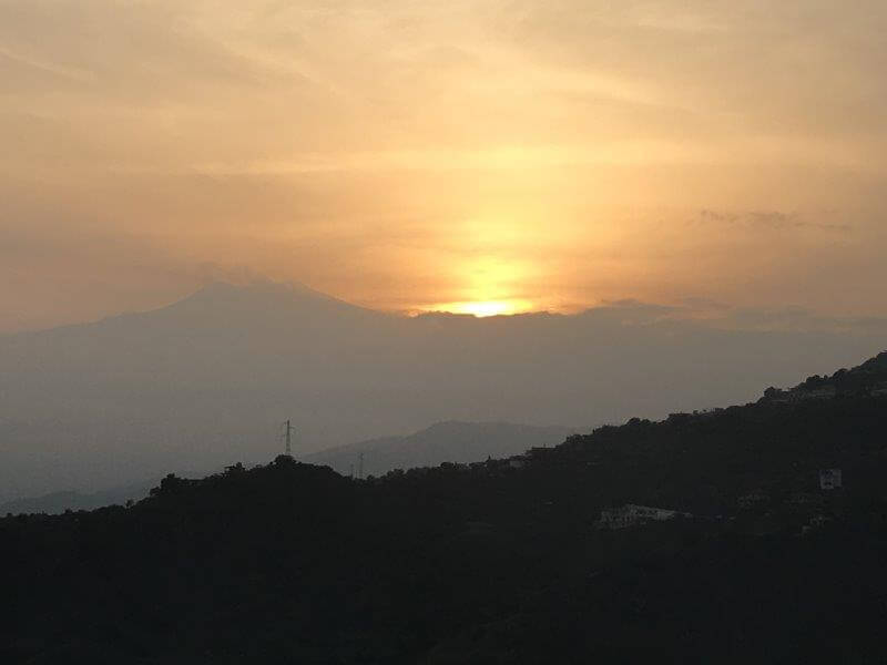 Sunset over Mt Etna from the Excelsior Palace