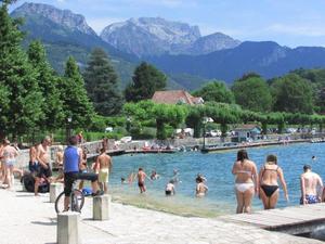 Swimming in lake Annecy