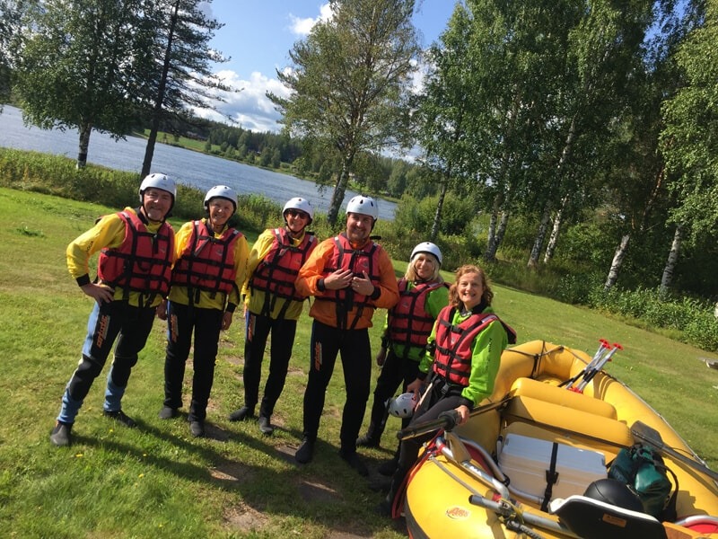 Some adventurous solo travellers took the river rafting excursion in Lulea, Sweden