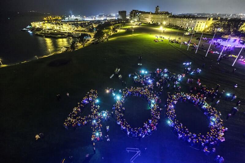 400 lights at Plymouth Hoe