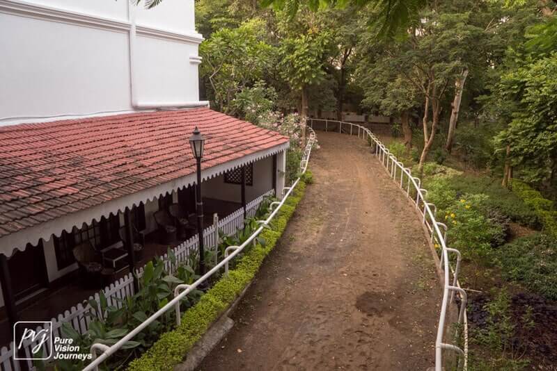The exercise horse track within Jehan Numa Palace Hotel