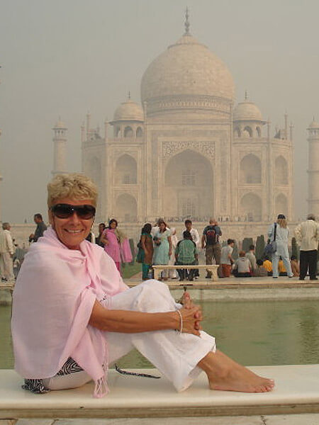 Jan in India at the Taj Mahal