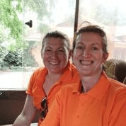 Jo and Diane on the bus