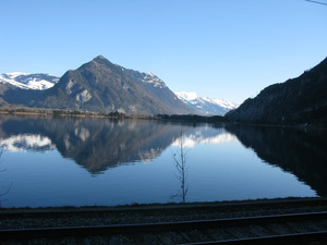 Lake Thun at Interlaken - view from the train
