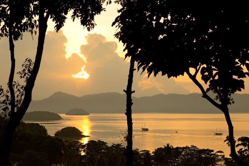 Sun rise over the Langkawi archipelago