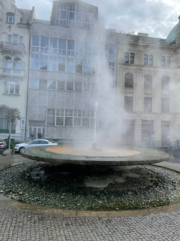 Letting off steam - hot sping in Karlovy Vary