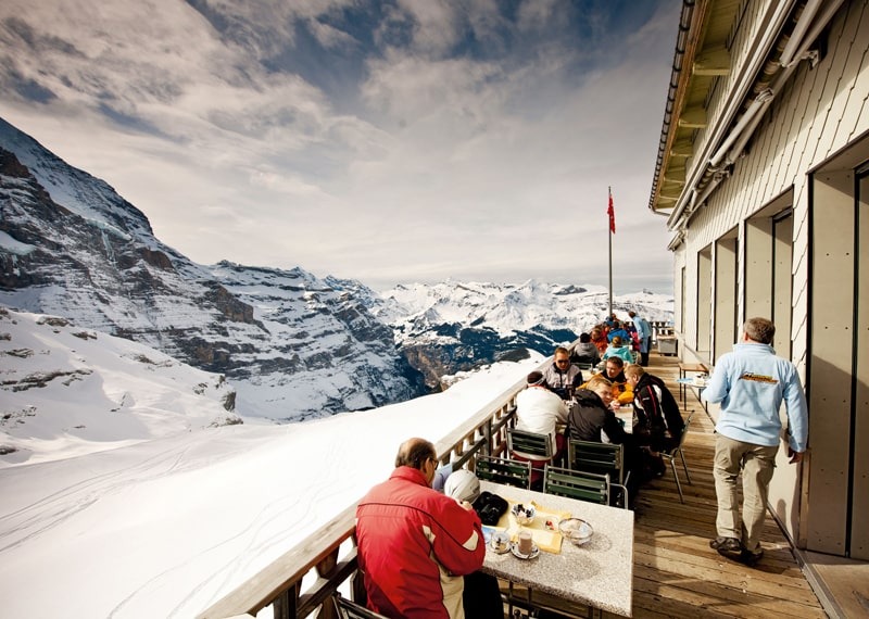 Mountain restaurant Eigergletscher Kleine Scheidegg terasse