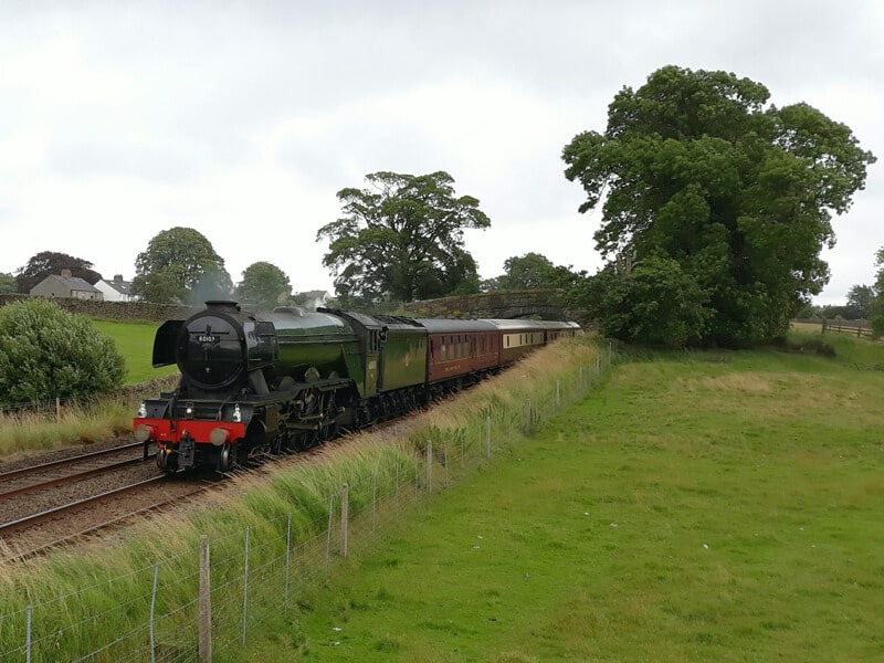 On track … Flying Scotsman hauls the Northern Belle. Picture: Will Smith
