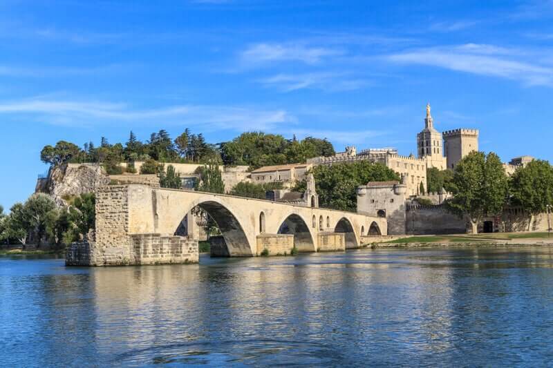 Medieval Avignon bridge on the Rhone