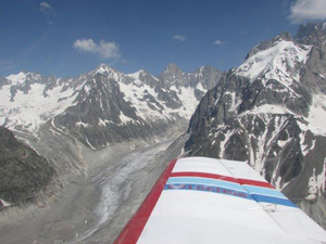 Over the Mont Blanc glaciers