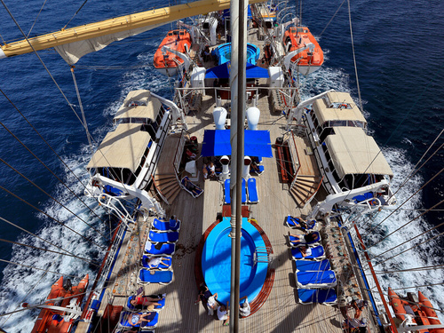 Overview of Royal Clipper deck