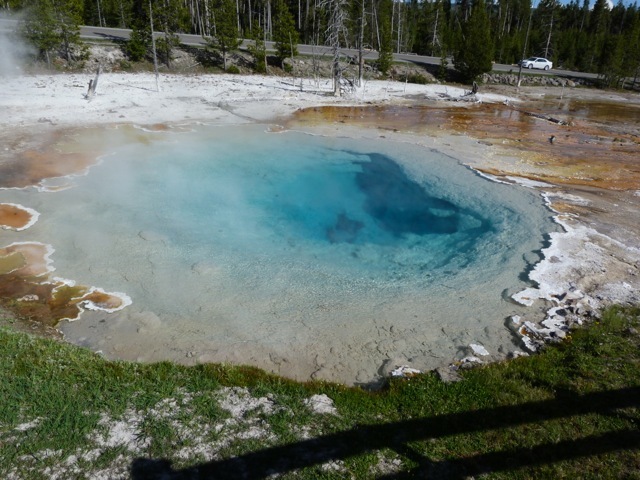 The volcanic landscape - sulphur pool in Yellowstone