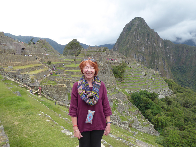 A very happy silver traveller in Machu Picchu