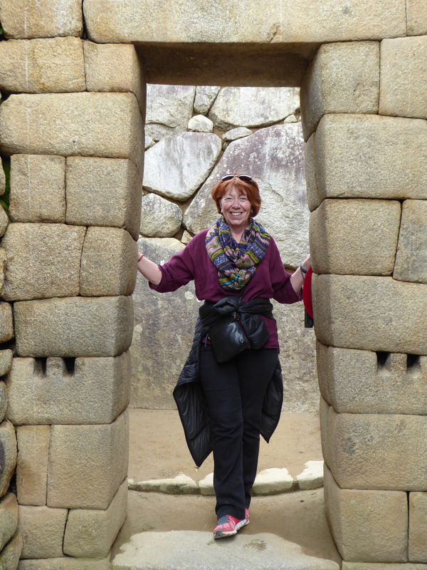 Glynis holding the Sacsayhuaman walls up