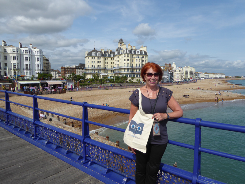 Glynis on the Pier with the Tower Hotel in the back ground