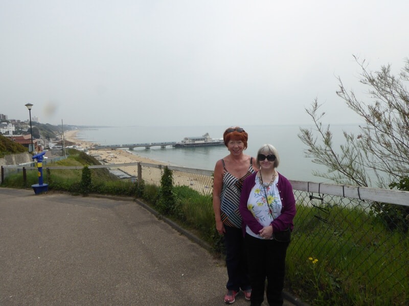 On the cliff top with the Bournemouth Pier in the background