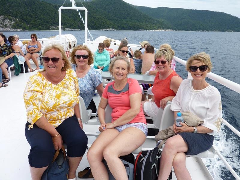 Scandinavian ladies on the 'Calypso' en route to Skopelos
