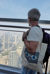 Silver Travel bag at Burj Khalifa, Dubai