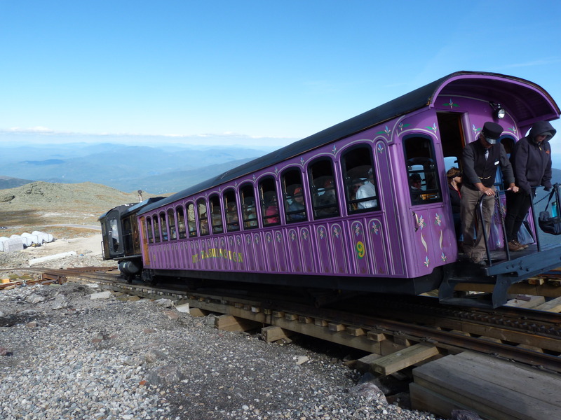 The purple Mt Washington cog railway