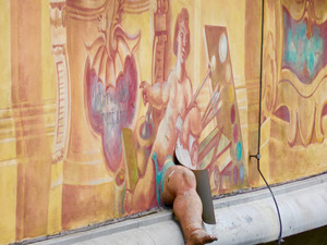 Bamberg mural with foot