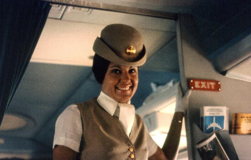 Pan Am 1970s flight attendant by John Atherton / CC-BY-SA