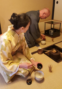 Taking part in a tea ceremony