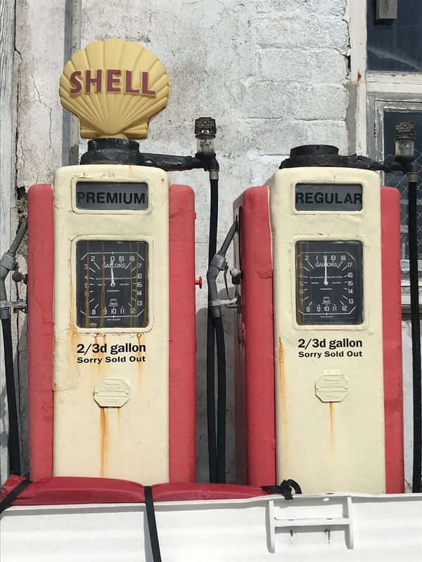 Shell petrol pumps in St Mawes